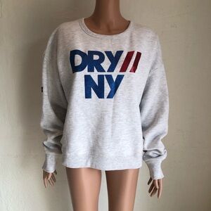 Superdry California Silver Print Crew-Neck Fleece Sweatshirt Women’s Size 12 Top